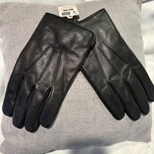 Joseph Abboud Classic Black Leather Gloves
